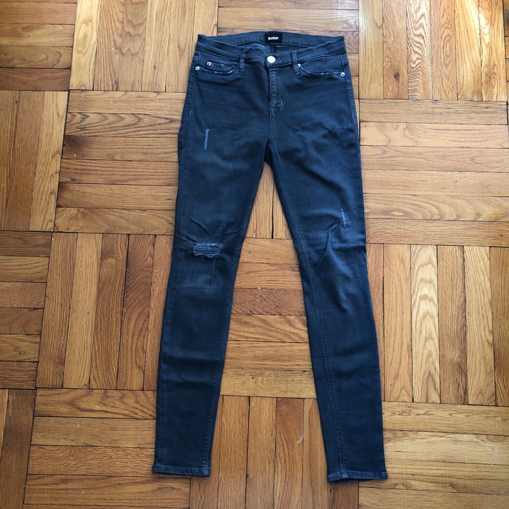 Hudson Nico Midrise Super Skinny Grey Jeans 26